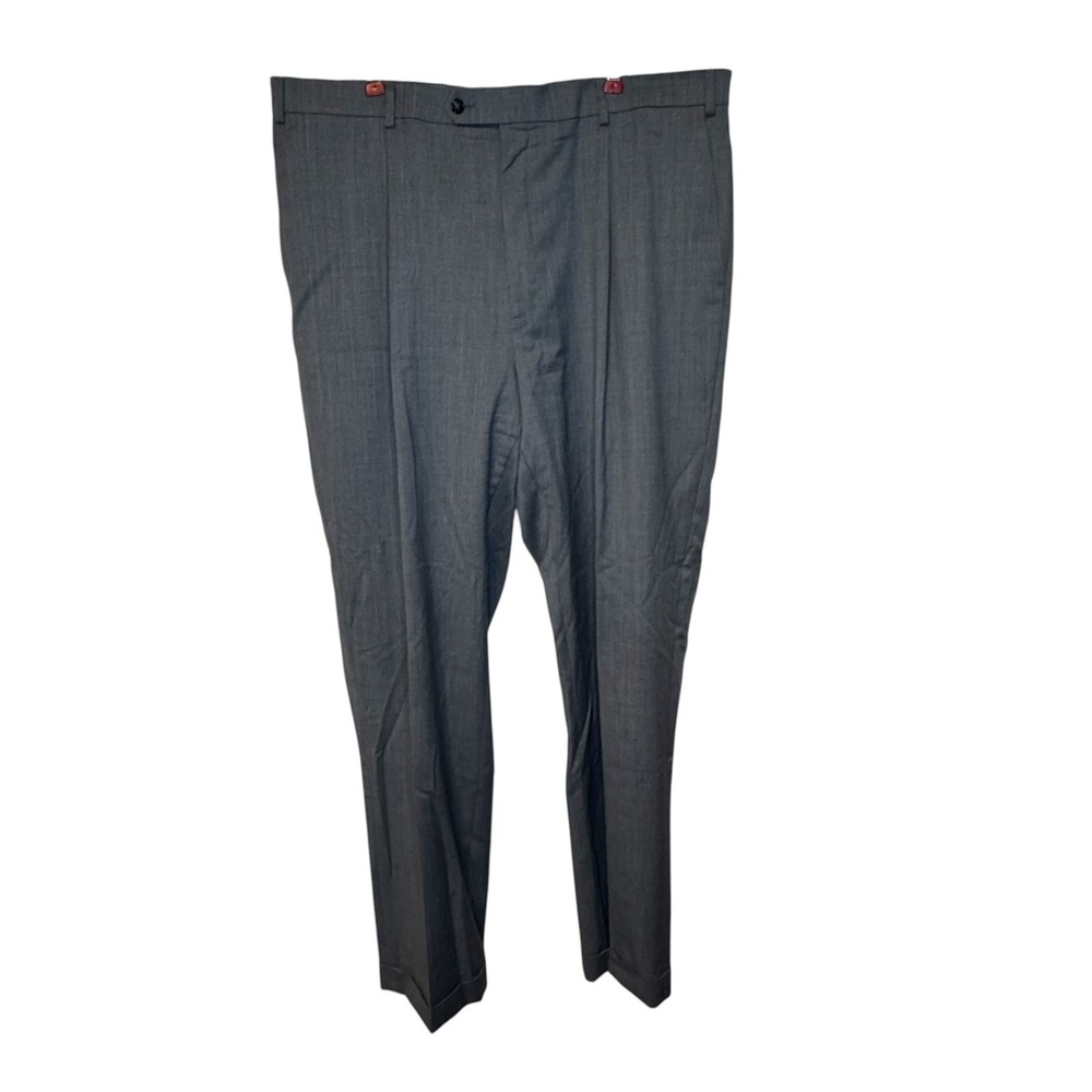 Hart Schaffner‎ Marx Men's Pants 100% Wool Houndstooth Pleated Cuffed Lined 38L